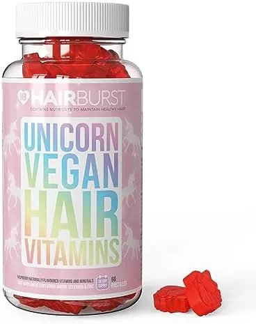 HAIR BURST Vegan Biotin Gummies for Hair Growth, Skin and Nails - Chewable Vitamins with Zinc & Selenium, for Thicker, Shinier Hair (Strawberry Flavour) - 30 Day Supply