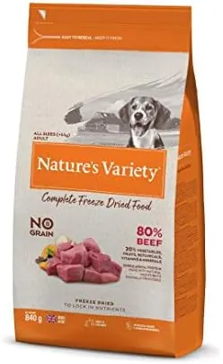 Natures Variety Dog Adult Freeze Dried Pure Whole Food Beef 840Gm