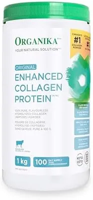 Organika Original Enhanced Collagen, 100% Pure, flavourless hydrolyzed Collagen (peptides) Powder, 1kg